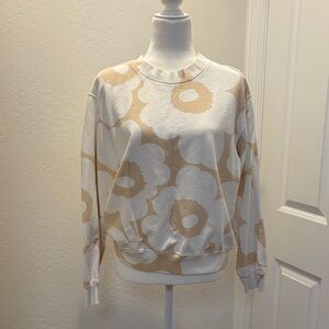 Marimekko Beige and White Floral Sweatshirt